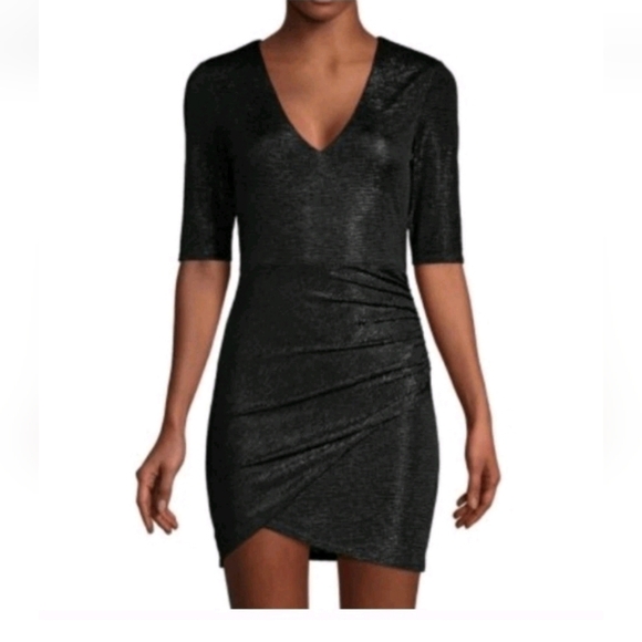 Alice + Olivia Judy Ruched Metallic Dress Size 10 NWT - Picture 11 of 13